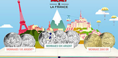 Une collection de pièces Mickey par la Monnaie de Paris