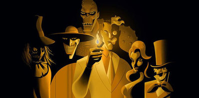 Une collection d'art print de la série animée Batman