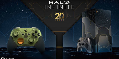 Une Xbox Series X et une manette Elite 2 pour Halo Infinite