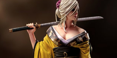 Une figurine de Géralt et Ciri inspirée du Japon Médiéval