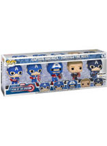 Coffret figurines Funko Pop de Captain America au fil est années