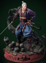 Statuette The Witcher de Géralt inspirée du Japon féodal