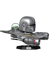 Figurine Funko Pop Super Deluxe du Mandalorian et Grogu dans le Starfighter