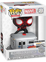 Figurine Funko Pop de Miles Morales sur le métro dans Spiderman Into The Spiderverse