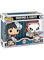 Figurines Funko Pop de Makomo et Sabito dans Demon Slayer - édition limitée