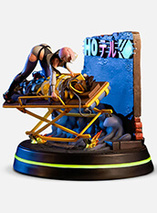 Diorama en résine de David & Lucy dans la série Cyberpunk Edgerunners