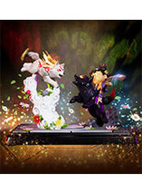 Diorama Chibiterasu vs Dark Chibiterasu avec Kuni possédée (par F4F)