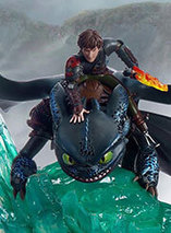 Statuette de Harold et Krokmou dans Dragons 2 par Taka Corp Studio