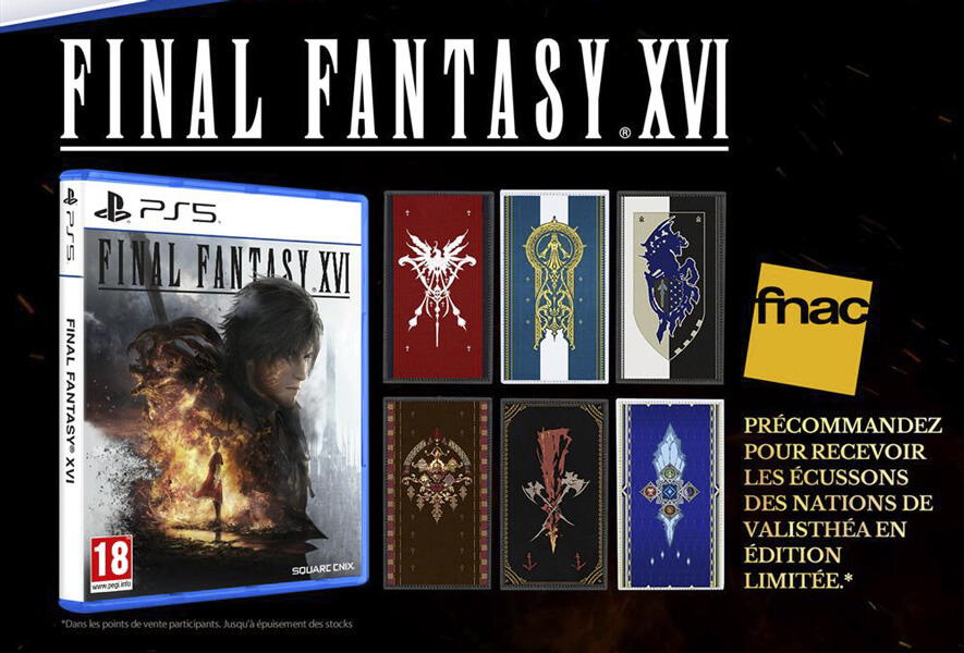 écussons offerts en bonus de préco ff16