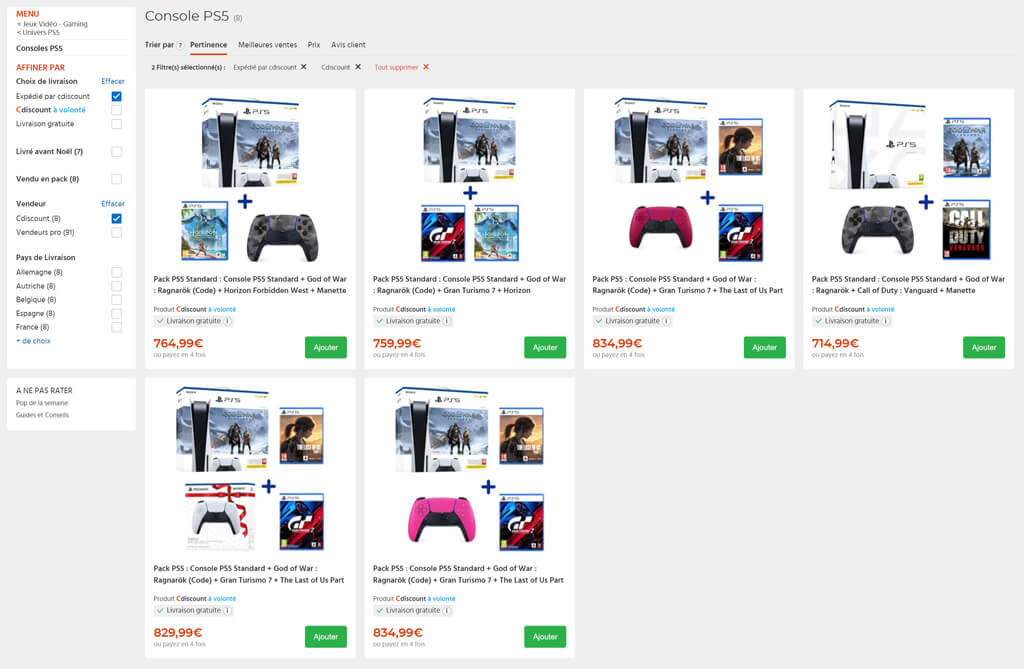 nouvelle vague ps5 cdiscount