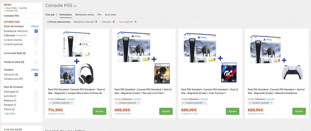 pack ps5 noel Cdiscount