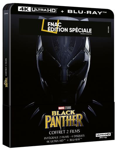 Coffret Black Panther et Black Panther Wakanda Forever Edition Collector Speciale Fnac Steelbook Blu ray 4K Ultra HD