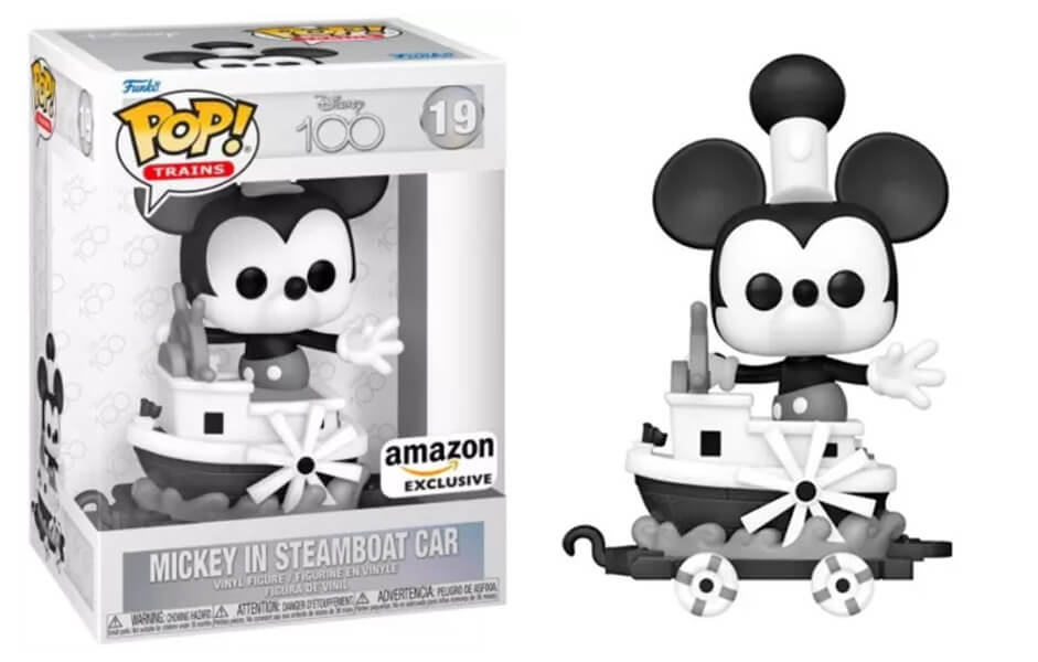 Figurine Funko Pop de Mickey dans son bateau à vapeur