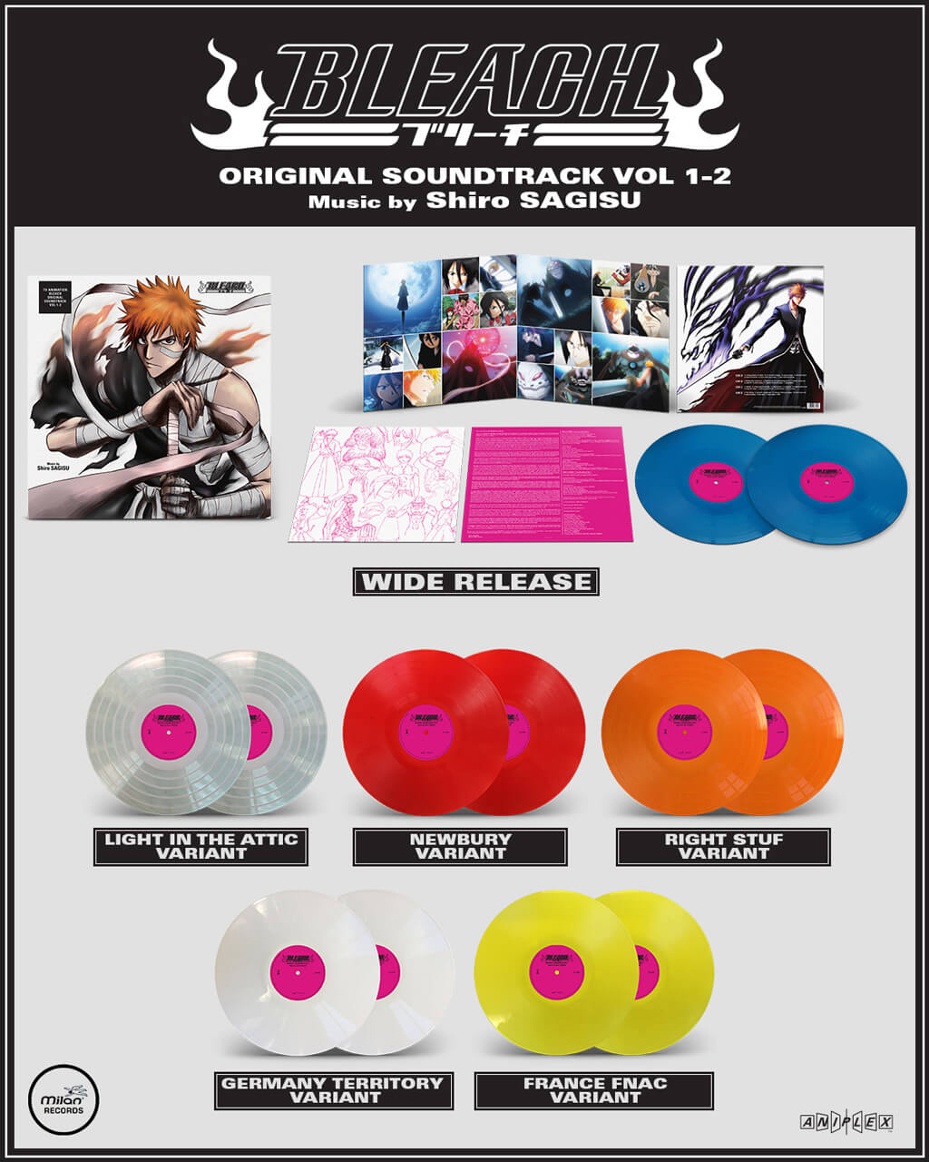collection vinyle coloré bande originale Bleach