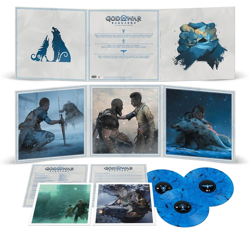 God of War Ragnarok bande originale Vinyle Bleu Marbré