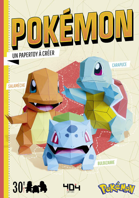 Papertoy Pokémon Starters Bulbizarre  Carapuce et Salamèche 9791032407103