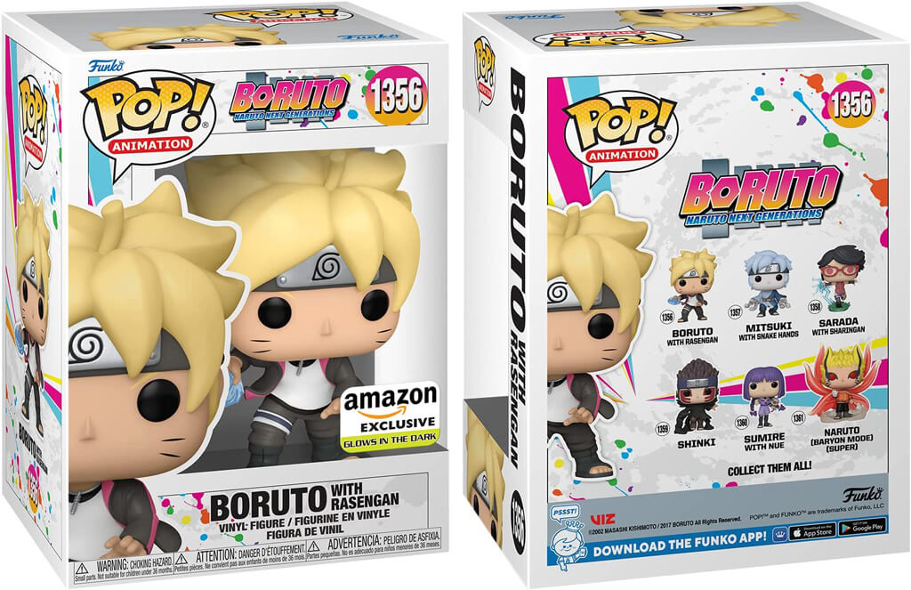 Figurine Funko Pop de Boruto avec une Orbe Tourbillonnant qui brille dans le noir