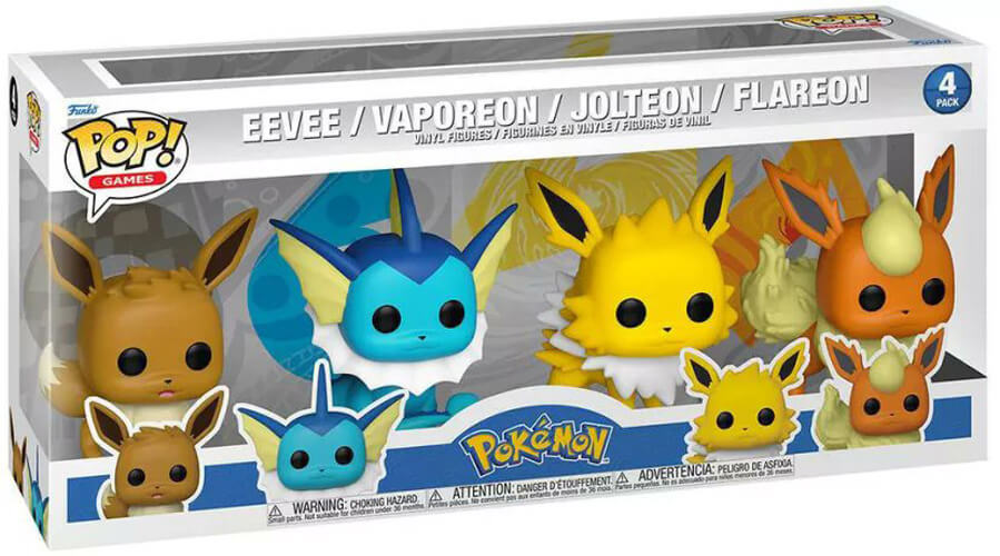 Coffret 4 figurines Funko Pop Pokémon évoli