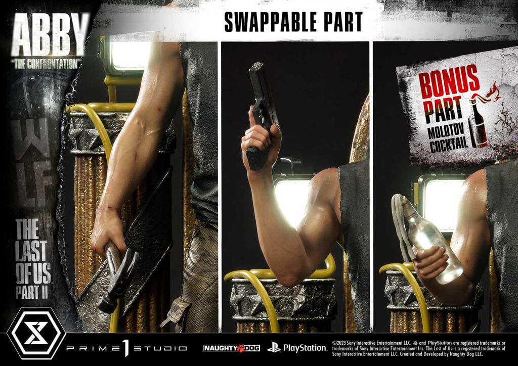 détail 1 statuette en résine de la confrontation entre Abby et Ellie dans The Last of Us Part 2 par Prime 1