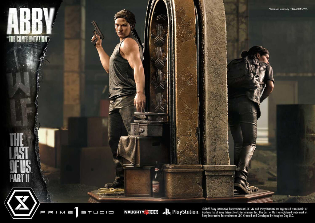 diorama résine de la confrontation entre Abby et Ellie dans The Last of Us Part 2 par Prime 1