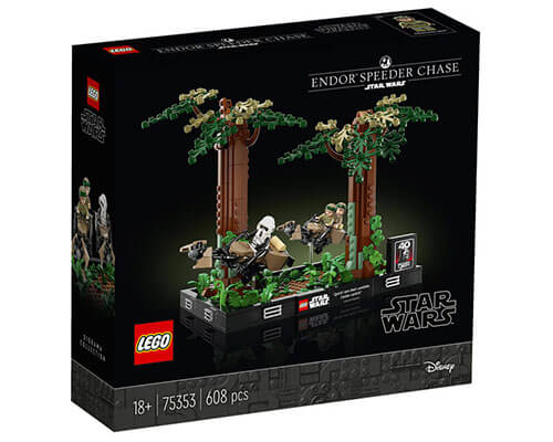 LEGO mai 2023 0000 Diorama de la poursuite en speeder bikes sur Endor LEGO Star Wars