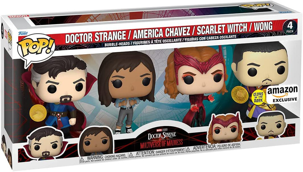 boite 4 figurines Funko Pop Doctor Strange Multiverse of Madness