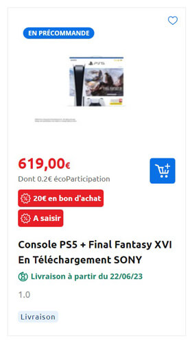 console ff16 carrefour