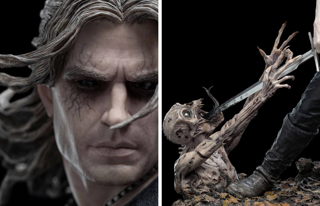 zoom Statuette Geralt the White Wolf dans la série The Witcher par WETA