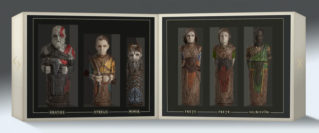 Sculptures bois de Hoddmímis dans God of War Ragnarök