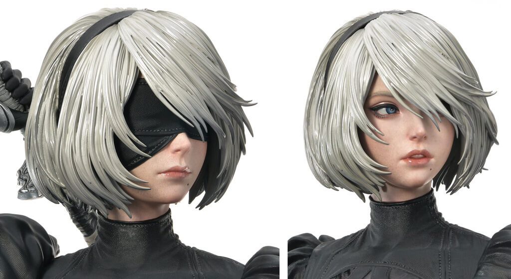 tete Statuette en résine de 2B dans NieR Automata par Prime 1 studio
