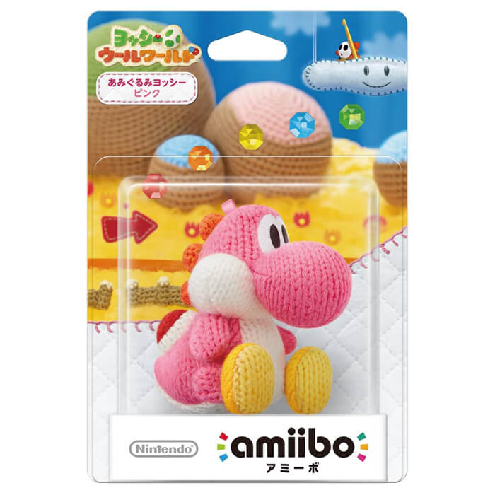peluche amiibo Yoshi de laine rose