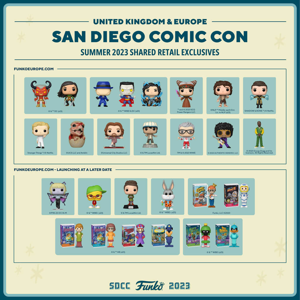 Collection figurines Funko Pop Comic Con 2023