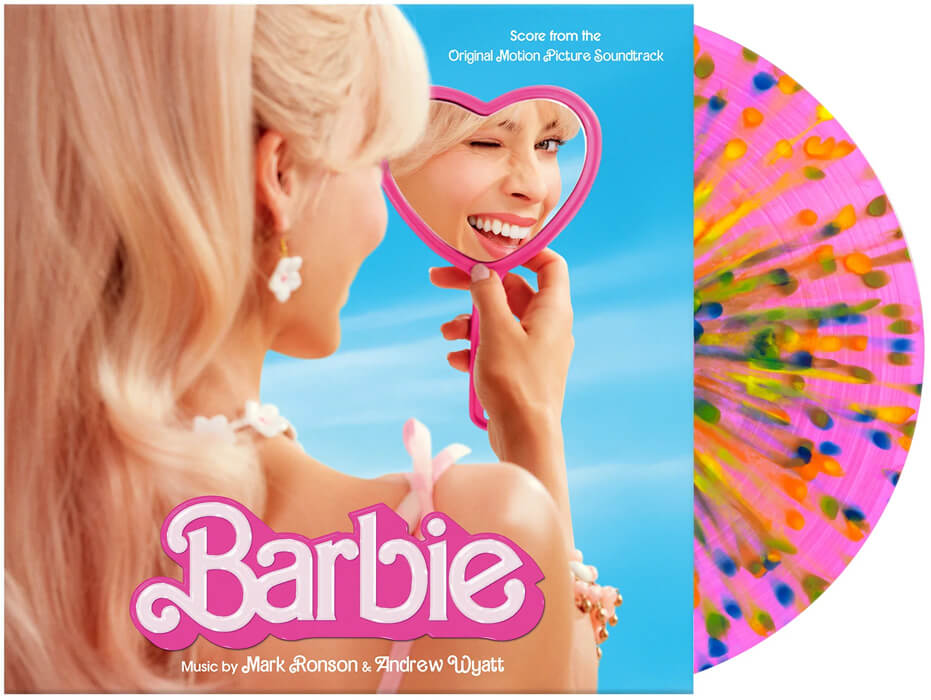 Le film Barbie 2023 Bande originale vinyle rose splatter Barbie bizarre