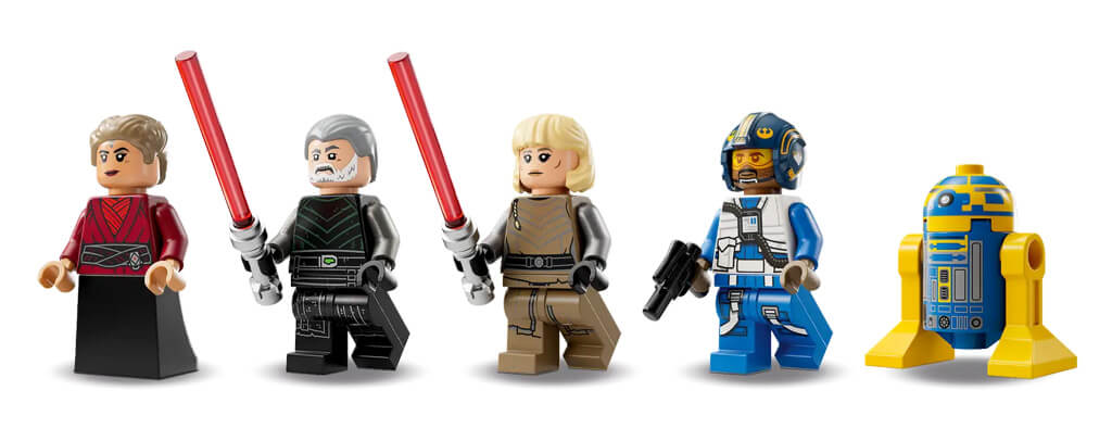 figurines LEGO Star Wars de L E wing de la Nouvelle République contre le chasseur de Shin Hati