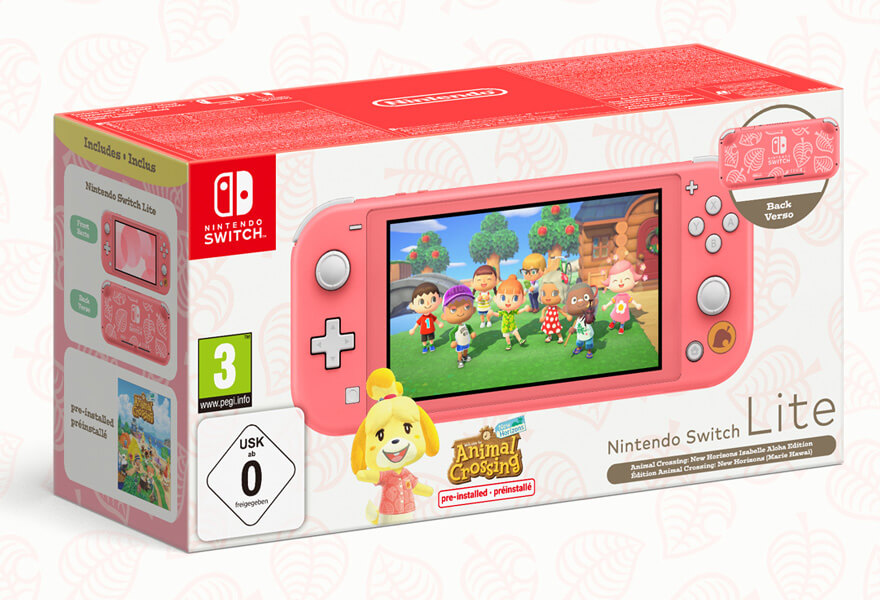Console Nintendo Switch Lite Rose Corail Crossing New Horizons